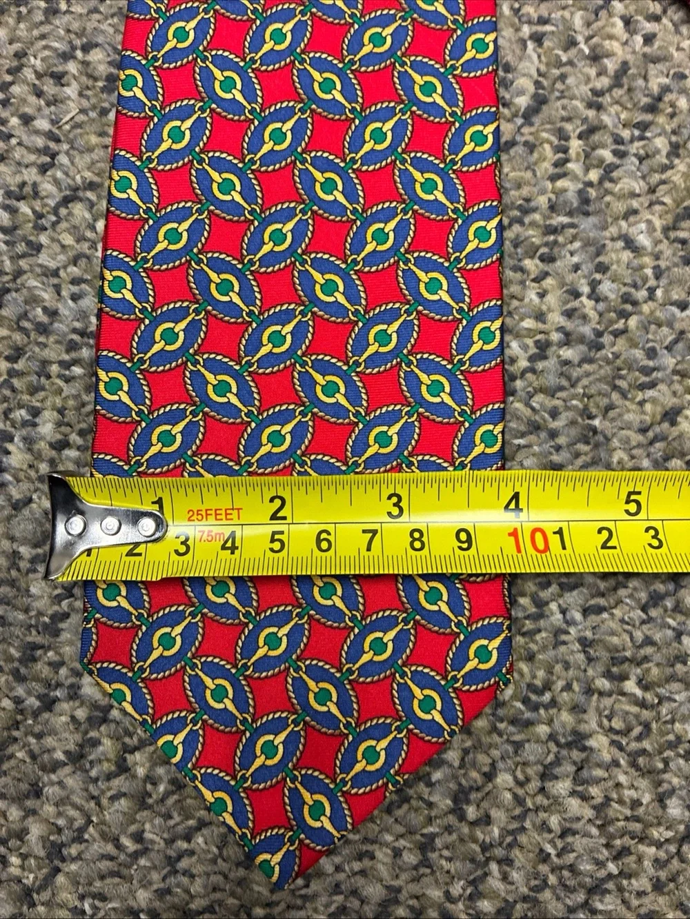Brooks Brothers Red Geometric Tie and Navy & Red Striped Tie made in USA
